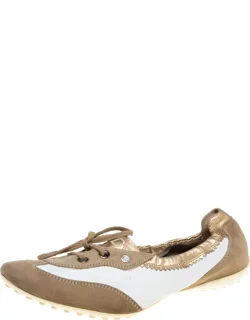Leather And Suede Gomma Lace Slip On Sneakers
