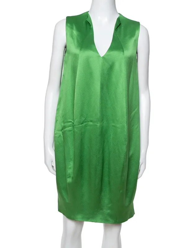 Silk Satin Sleeveless Shift Dress