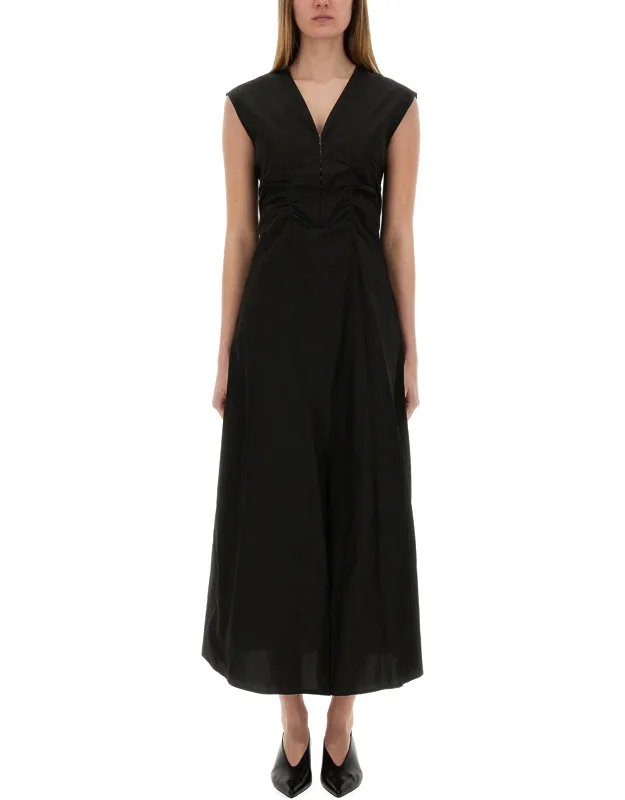 Long Poplin Dress Made In Italy, Model Is 180 Cm Tall, Wears Size 40
