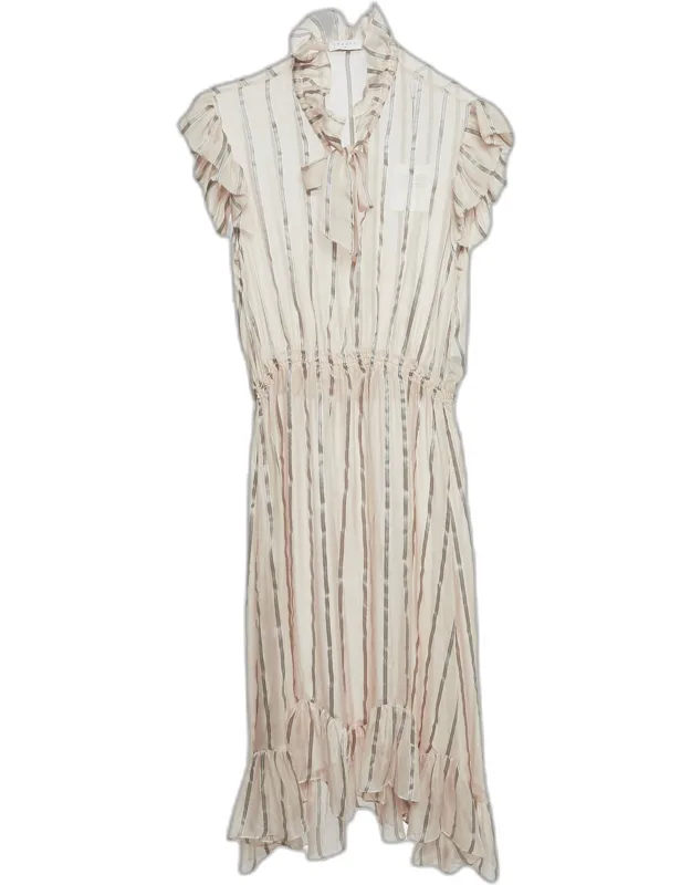 Silk Ruffled Midi Dress