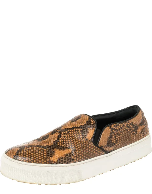 Multicolor Python And Leather Slip On Sneakers
