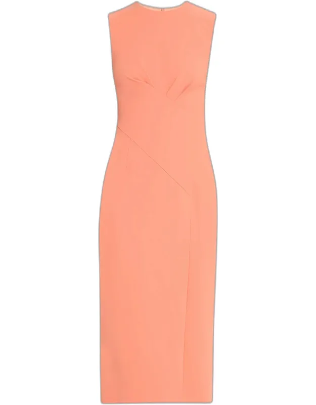 Pleated Sleeveless Midi Dress