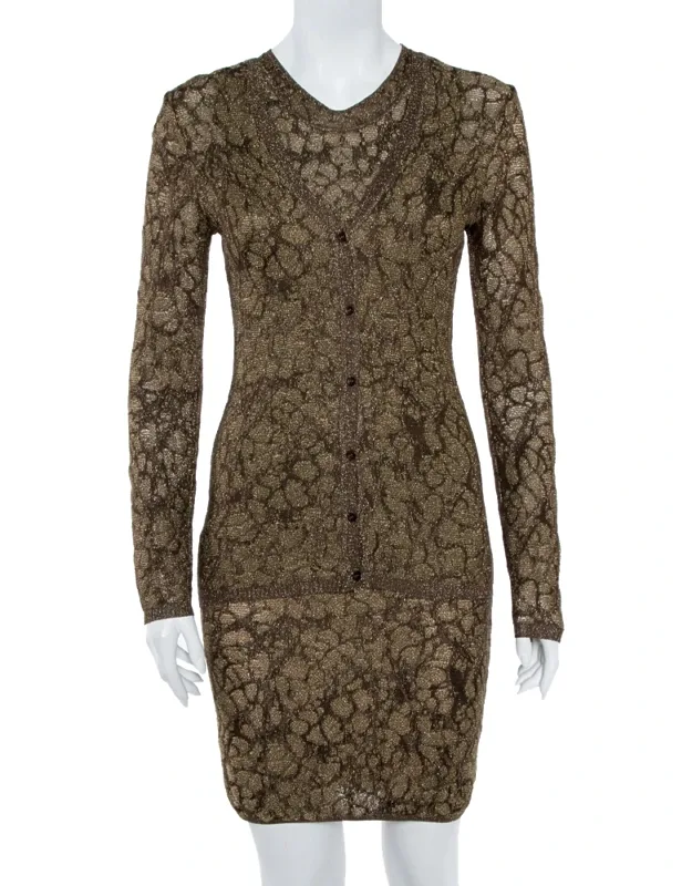 Lurex Knit Cardigan And Midi Dress Set