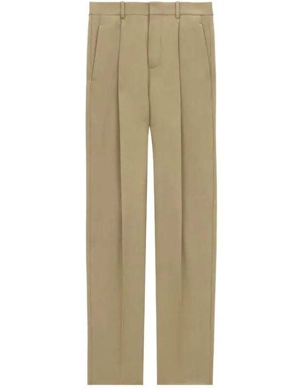Wool Gabardine High-waisted Carrot Trousers
