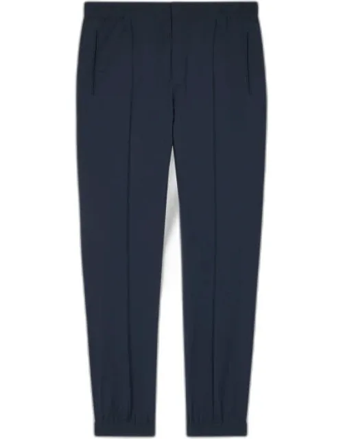 Seersucker Wool Elastic-waist Trousers