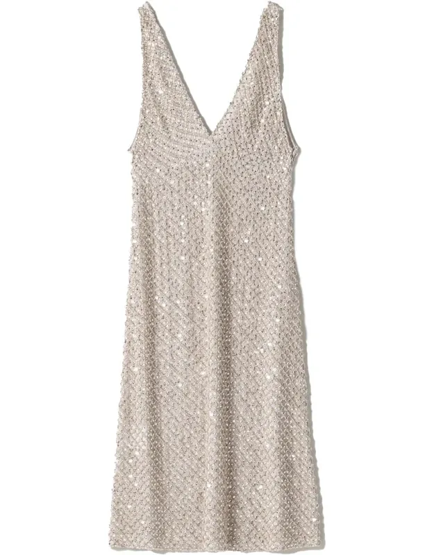 Embroidered Chiffon Dress