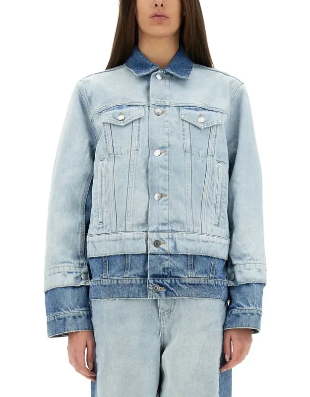 Denim Jacket With Contrasting Panel