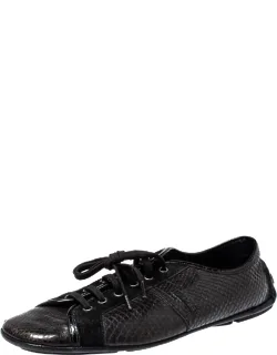 Python And Suede Low Top Sneakers