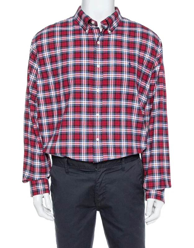 Cotton Tartan Check Button Front Shirt