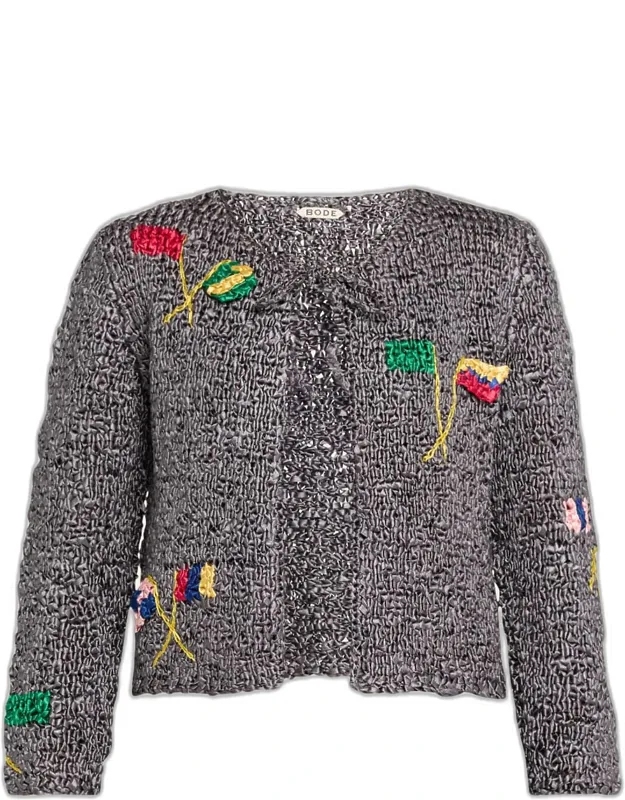 Raised Flag Crochet Cardigan