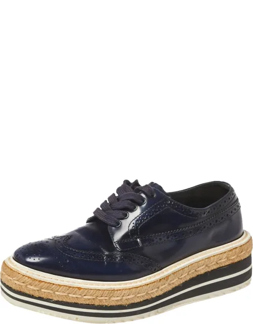 Brogue Leather Derby Lace Up Espadrille Sneakers