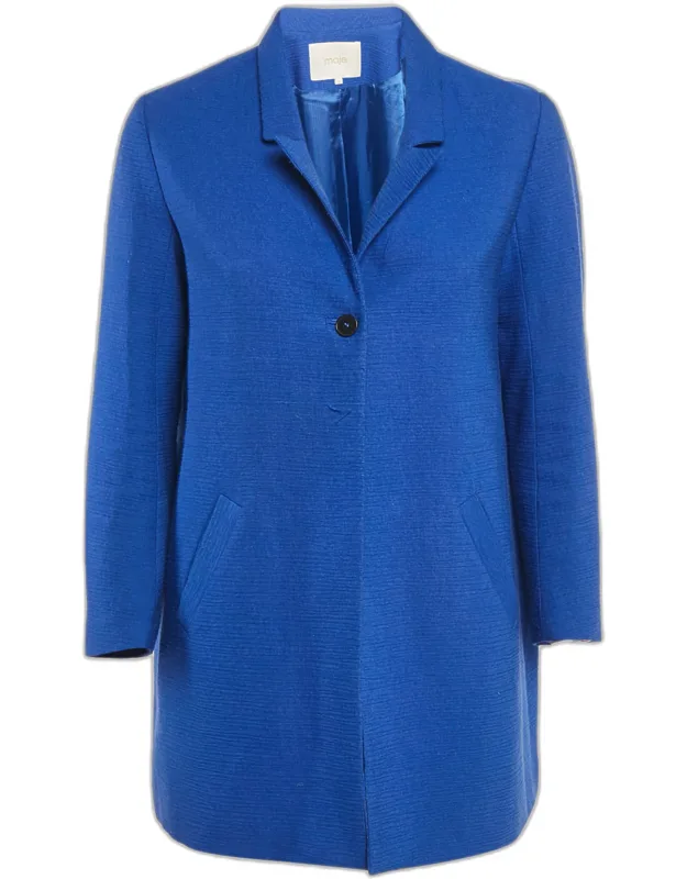 Textured Cotton Blend Overcoat
