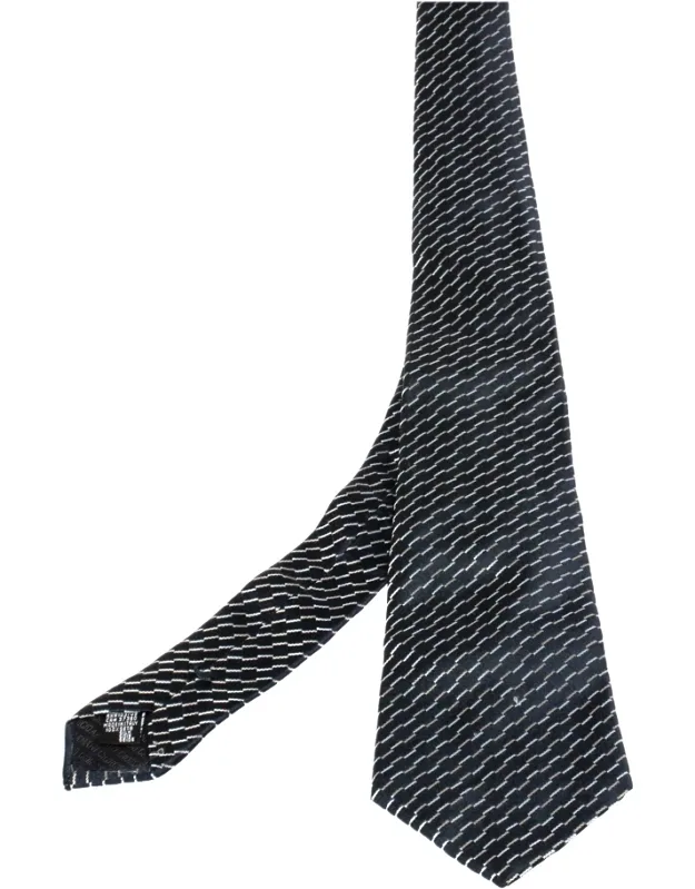 Diagonal Stripe Detail Silk Tie