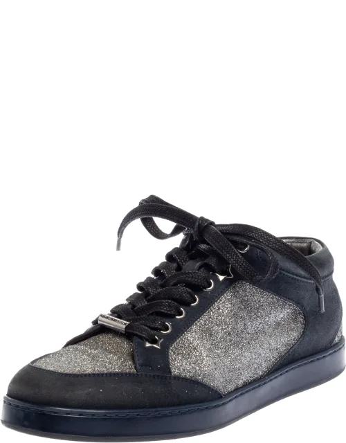 Glitter And Suede Miami Low Top Sneakers