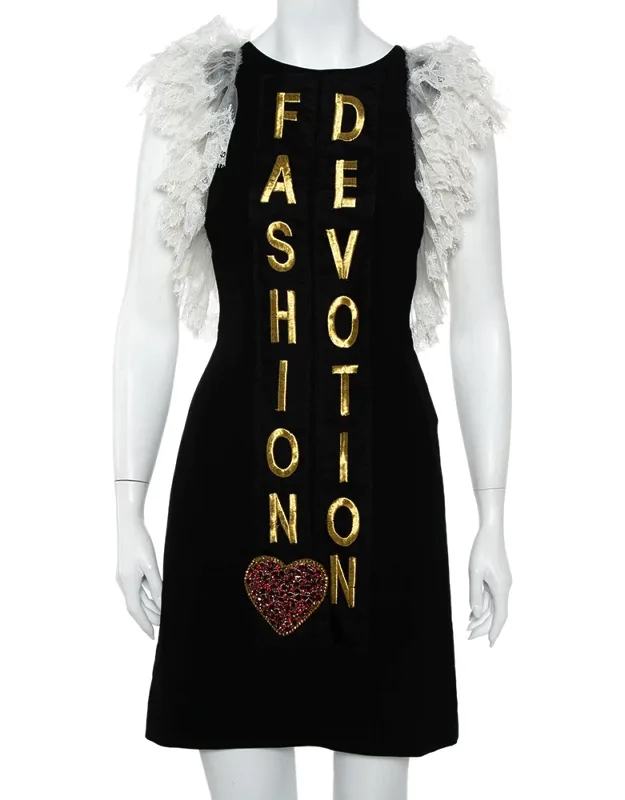 Crepe Lace Detail Fashion Devotion Dress