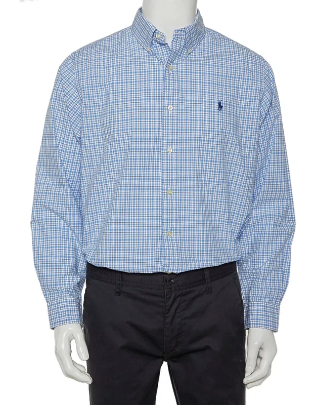 _checkered Cotton Button Front Shirt With Classic Collar And Front Button Fastening