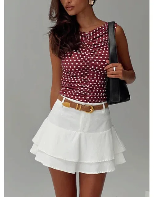 Boderek Mini Skirt With Belt Looped Waist And Zip Fastening