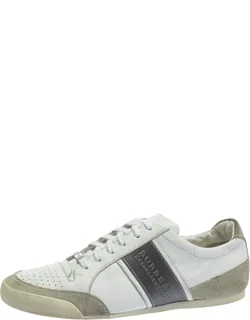 Leather And Suede Lace Up Sneakers