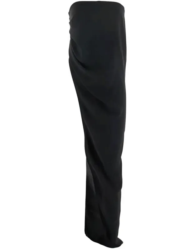 Lido Long Dress With Straight Neckline And Asymmetric Design In Viscose Blend