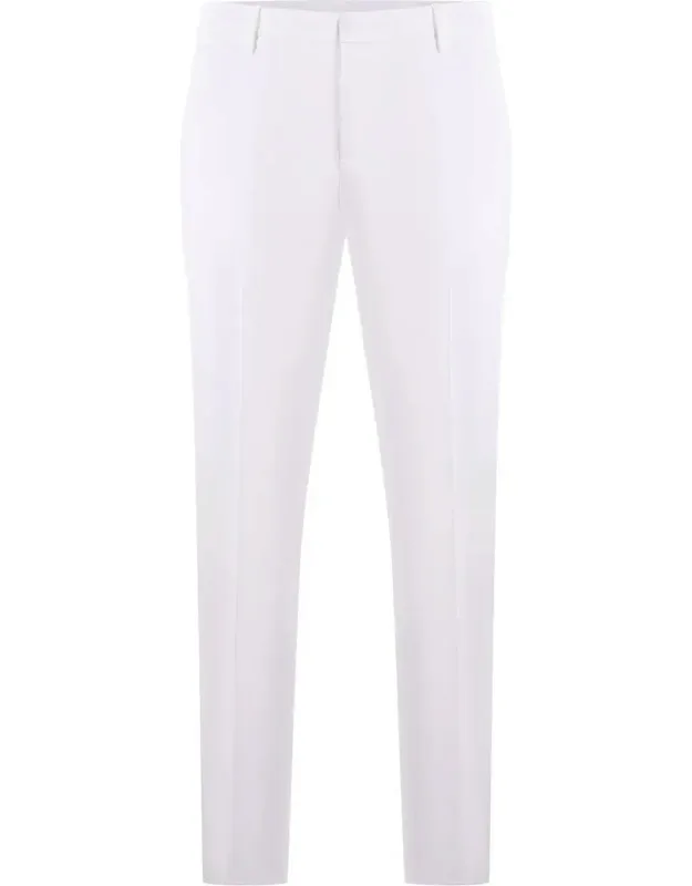Trousers In Light Gabardine With Belt Loops And Zip Closure