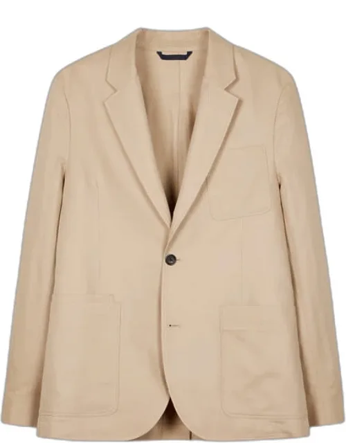 Cotton-linen Twill Patch-pocket Blazer