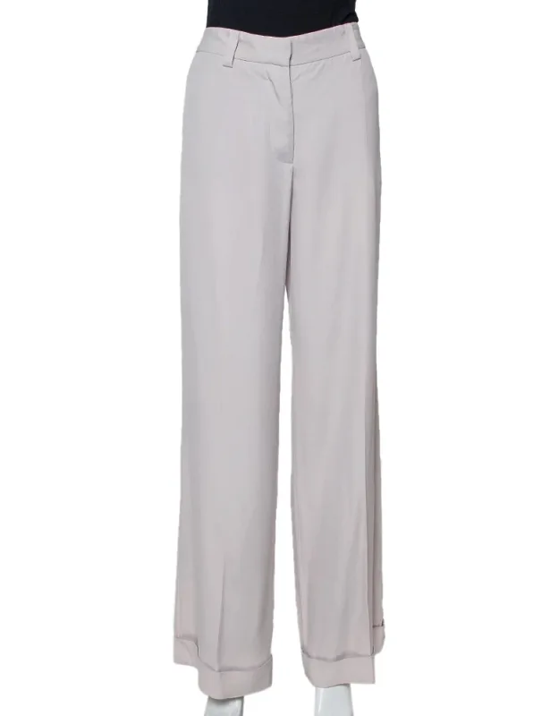 Silk Blend Wide Leg Trousers