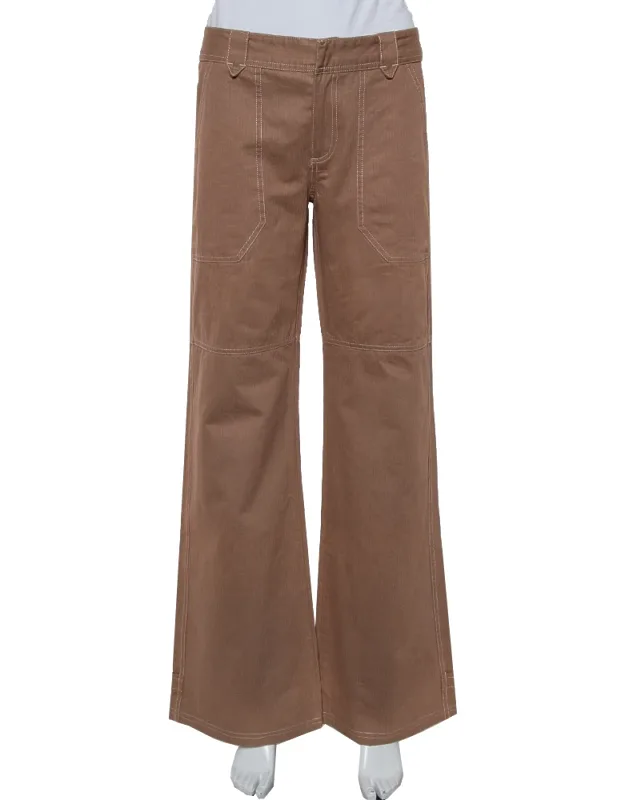 Cotton Paneled Wide Leg Trousers