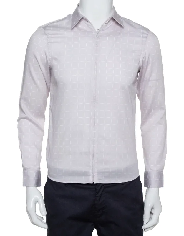 Printed Cotton Zipper Front Shirt