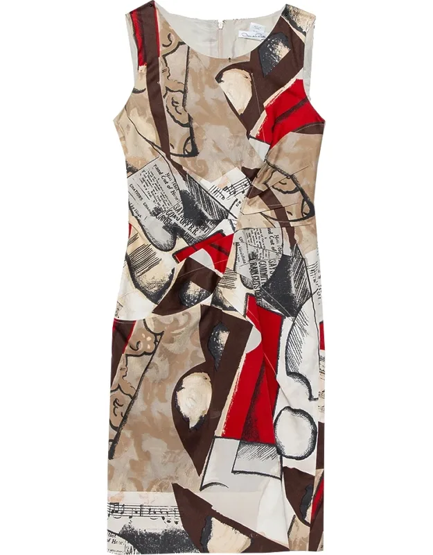 Musical Printed Cotton Sleeveless Sheath Dress