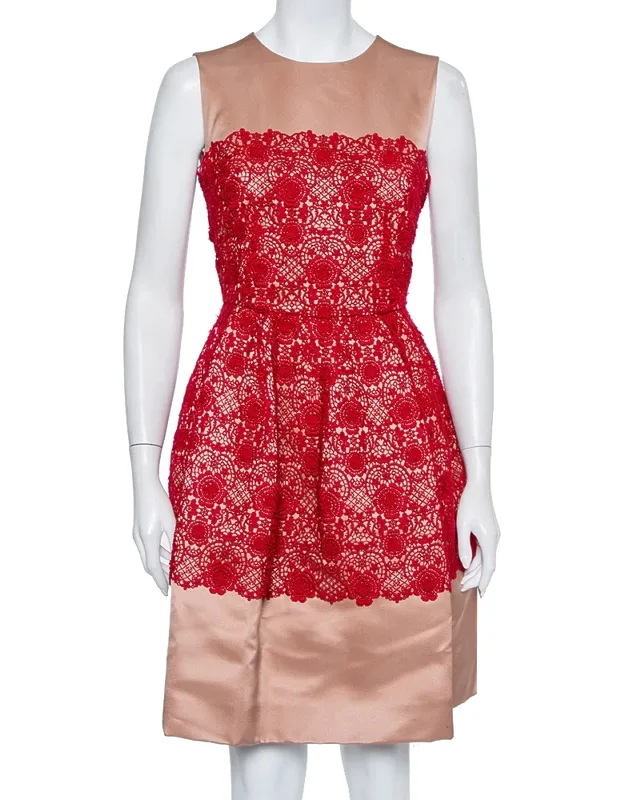 Satin Lace Trim Detail Sleeveless Mini Dress