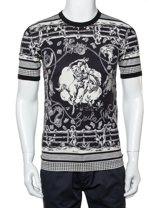 Monochrome Printed Cotton Crewneck T-shirt