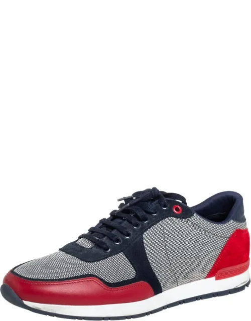 Multicolor Suede And Leather Low Top Sneakers