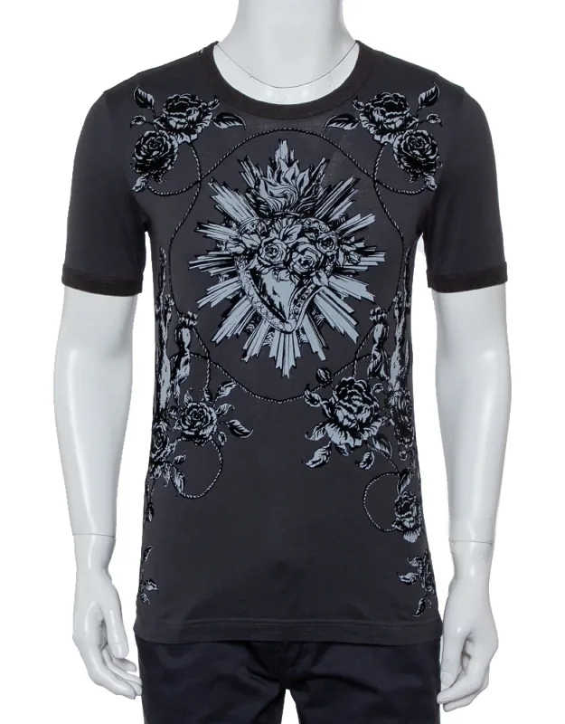 Sacred Heart Flock Print Cotton T-shirt