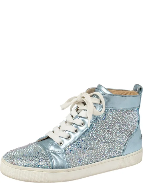 Leather Embellished High Top Sneakers