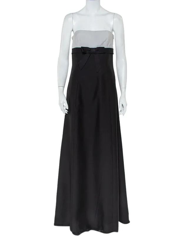Wool & Silk Blend Bow Detail Strapless Tube Dress