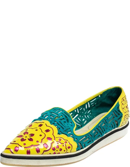 Multicolor Patent Leather And Suede Slip-on Sneakers