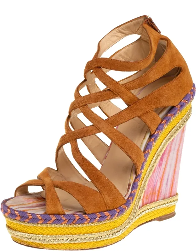 Caged Espadrille Wedge Sandals