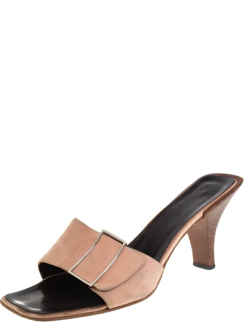 Vintage Square Toe Slide Sandals