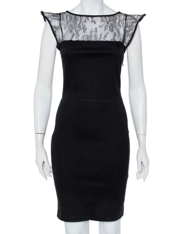 Knit & Lace Paneled Sheath Dress