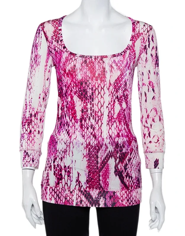 Animal Printed Knit Scoop Neck T-shirt