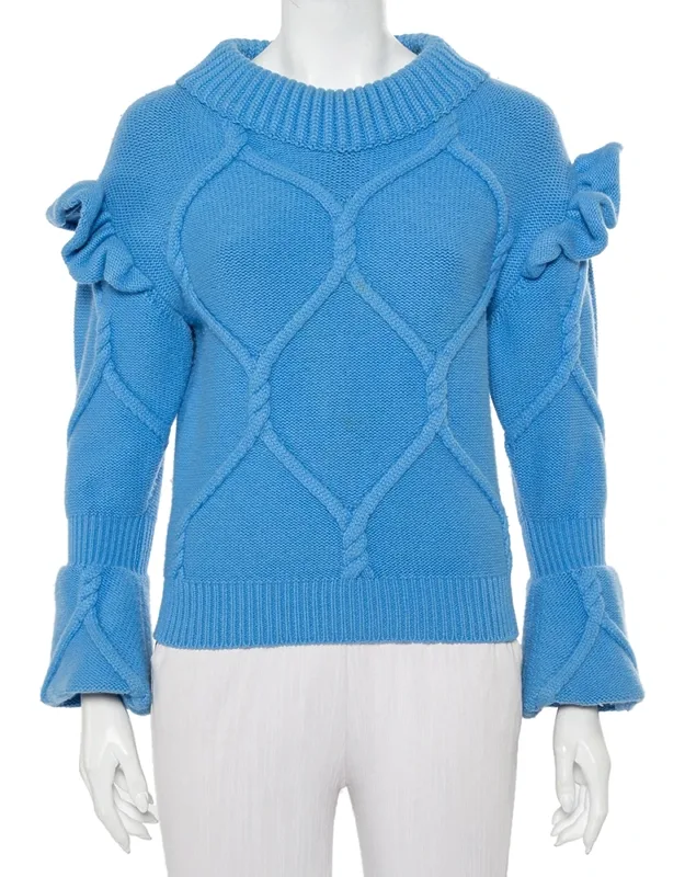 Wool And Cashmere Ruffle Detail Sweater