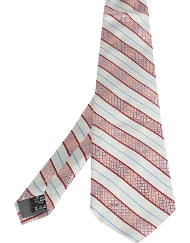 Diagonal Textured Stripe Silk Tie