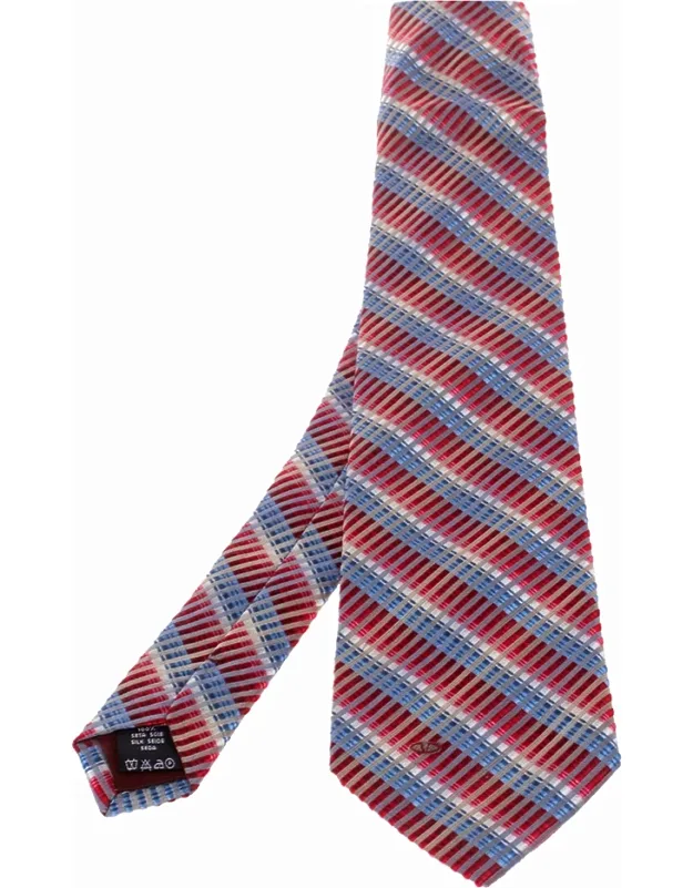 Vintage Multicolor Ombre Diagonal Striped Silk Tie