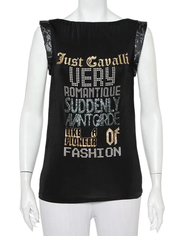 Printed Jersey Puffed Armhole Detail T-shirt
