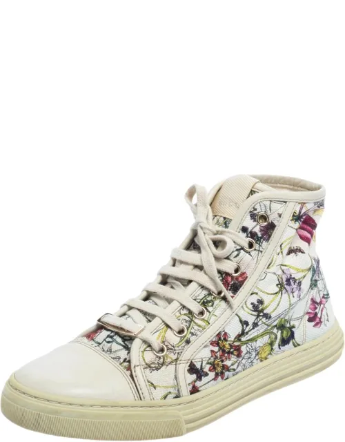Multicolor Floral Canvas High Top Sneakers