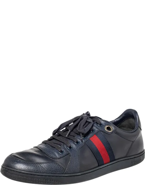 Low Top Sneakers With Patent Leather Trims And Web Stripes