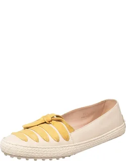 Leather And Suede Bow Espadrille Flats