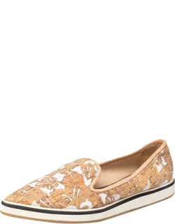 Cork And Fabric Pointed Toe Slip-on Sneakers