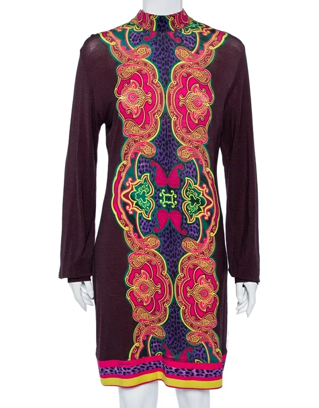 Printed Wool Knit Shift Dress