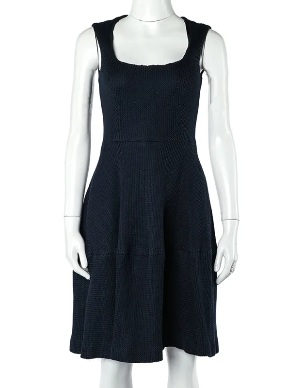 Textured Cotton Flared Dress